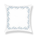 Hofdeco Premium Grandmillennial Coastal Hampton Patio Indoor Outdoor Throw Pillow Cover Only, 20"x20" Water Repellent for Backyard, Couch, Poolside, Baby Blue Embroidered Leaves Frame - color: Baby Blue Leaves Frame 20"x20"
