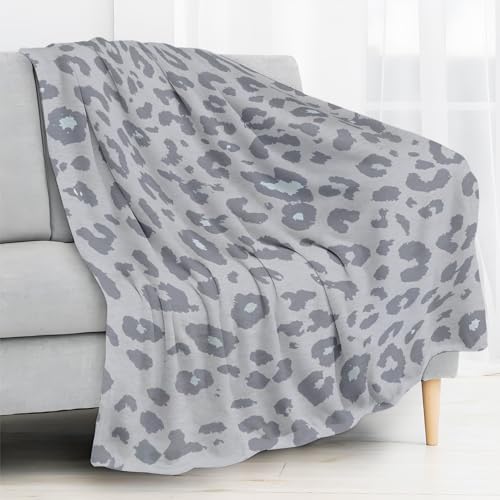 Throw Blanket for Couch, 300GSM Warm Soft Cozy Flannel Blanket, Cute Blanket for All Seasons Bedroom Home Decor Gifts, Luxury Grey Leopard 50x60 Inches - color: Luxury Grey Leopard