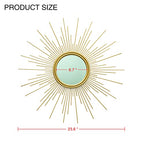 24'' Gold Sunburst Wall Mirror Boho Home Decor Mordern Round Hanging Wall Art for Living Room/Bedroom/Bathroom/Entryway