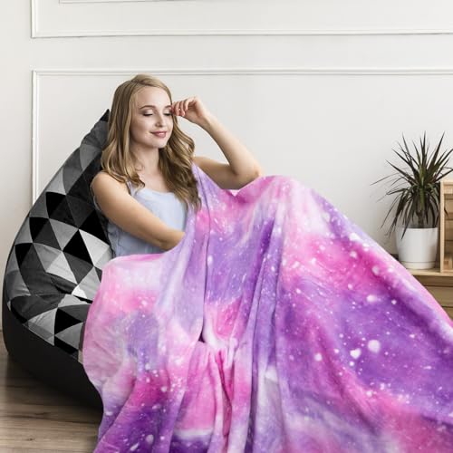 MACEVIA Tie Dye Galaxy Throw Blanket for Couch, Dreamy Purple Starry Sky Blankets and Throws, Cozy Soft Fleece Flannel Plush Blanket for Sofa Bed 260GSM, Suitable for All Seasons (Galaxy, 50"x60") - color: Purple Galaxy, size: Flannel Fleece (50x60 IN)
