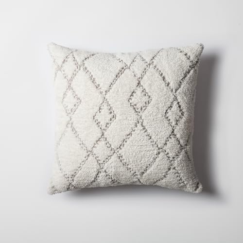 Woven Jacquard Throw Pillow Cover, Pack of 1 Geometric Pattern Textured Decorative Cushion Covers for Sofas, Couches, Fade Resistant Pillow for Sofa & Couch, ASOS, White, 18x18 Inch - color: White - Savoy