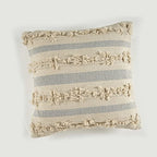 GRUHUM Handmade Boho Throw Pillow Covers Bohemian Chic Farmhouse Style, Accent Woven Indoor & Outdoor Pillow Cushion Cases for Couch, Bed, Chair, Sofa, Bench, Home Decor – Set of 2, 18"x18" - Cream
