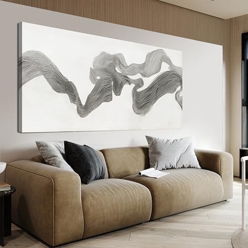 Abstract Wall Art Decor Wall Art Pictures for Living Room Abstract Canvas Art Wall Decor Gray White Wall Art Prints Artwork for Walls Modern Minimalist Wall Art Decorations Home Office Decor 20" X 40" - color: JYQ-01Q, size: 40"L x 20"W