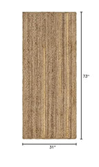 Unique Loom Braided Jute Collection Area Rug - Dhaka (2' 7" x 6' 1" Runner, Natural) - color: Natural, size: 2'7" x 6'1" (Runner)