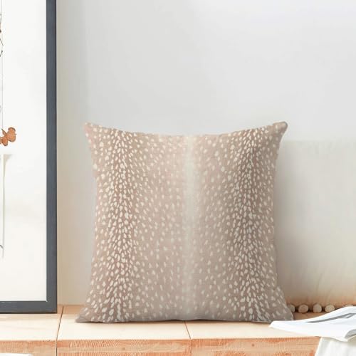 Antelope Print Pillow Covers 18x18 Inches Pack of 2,Pink Animal Skin Print Throw Pillow Covers Boho Modern Abstract Decorative Pillowcase Farmhouse Cushion Cover for Couch Sofa Outdoor Decor - color: Antelope Print-pink, size: 18" x 18" (Pack of 2)