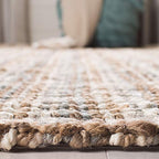 SAFAVIEH Natural Fiber Collection Runner Rug - 2'6" x 8', Grey & Natural Brown, Handmade Jute, Farmhouse Style, Chunky Textured Thick Pile (NF447K) - color: Grey/Natural, size: 2'6" x 8' (Runner)