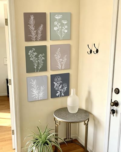 Drsoum Botanical Wall Art Framed Boho Wall Art Decor Wooded Minimalist Vintage Print Modern Rustic Farmhouse Home Kitchen Decor 8x10inx6pcs - color: vintage plant wall art, size: 8"x10"x6pcs
