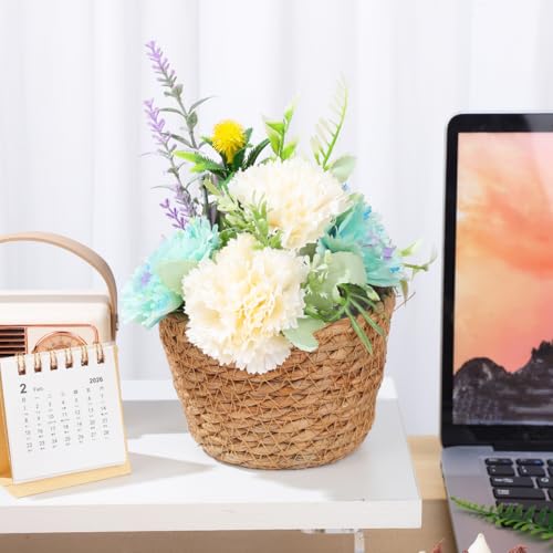 TOYANDONA 2pcs Modern Woven Plant Pots Natural Woven Planter Baskets Liner for Indoor Outdoor Random Color 5.1 inch