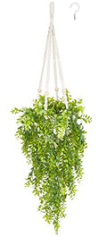 Mkono Fake Hanging Plant with Pot, Artificial Plants for Home Spring Decor Indoor Macrame Plant Hanger with Fake Vines Faux Hanging Planter Greenery for Bedroom Bathroom Office Decoration