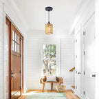 Rattan Chandelier Pendant Lights Kitchen Island,Farmhouse Boho Chandeliers Adjustable Height Hanging lamp for Dining Room,Small Kitchen Ceiling Light Fixtures with Hand Woven Wicker Lampshade - size: 1 Pack