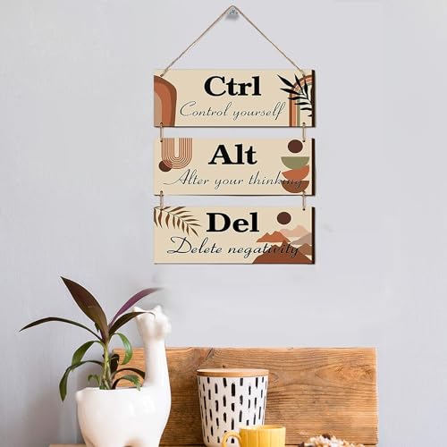 Motivational Wall Decor, 3 Pcs Bohemian Inspirational Wooden Hanging Signs with Sayings Positive Affirmations Wall Art Sayings for Office Dining Hall Living Room Bathroom(Boho)