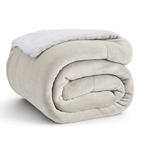Bedsure GentleSoft Sherpa Fleece Throw Blanket for Couch, Non-Heated, Thick and Warm Throw for Women and Men, Soft Fuzzy Plush Blanket for Winter, Linen, 50x60 Inches - color: 05 - Linen, size: Throw (50" X 60")