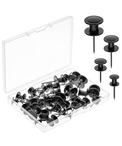 Mr. Pen- Double Headed Picture Hanging Nails, 40 Pack, Black, Push Pins for Wall - color: Black, size: 40 Pack
