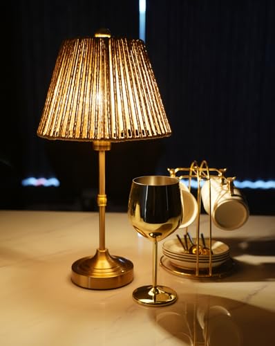 Rattan Lamp Shades Set of 2, Floor Lamps with Lamp Harps Lamp Shade Holder, Fabric Drum Shade with PVC Lining, Spider Fitter for Table Lamps,Floor Lamps, 5.5x8.7x6.6 Inch - color: Brown with Holder