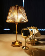 Rattan Lamp Shades Set of 2, Fabric Drum Shade with PVC Lining, Spider Fitter for Table Lamps,Floor Lamps, 5.5x8.7x6.6 Inch - color: Brown