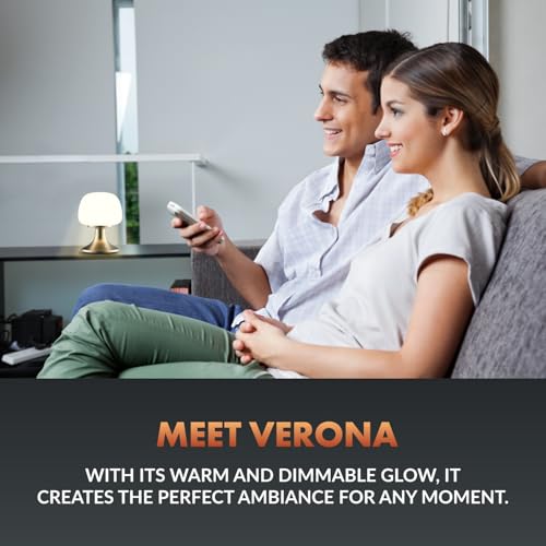 ‎Newhouse Lighting Verona, Brass 2700K Dimmable Cordless USB-C Rechargeable Glass Table Lamp NHTL-VE-BRS, Cordless Desk Lamp for Living Room, Bedroom, Coffee Table, and Other Cozy Home Decor - style: Verona Table Lamp