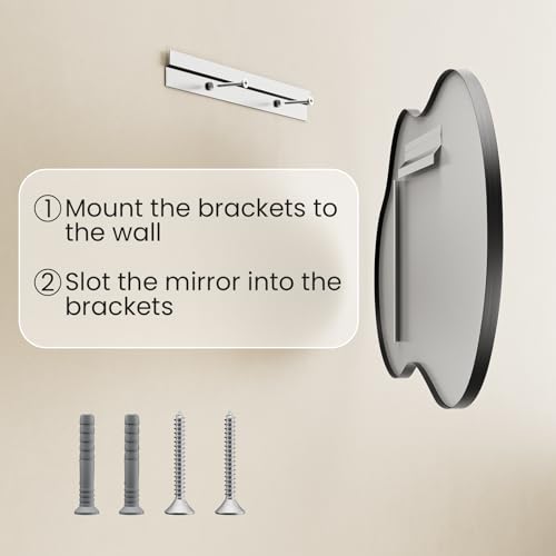 20”x 32” Irregular Wall Mirror, Black Bathroom Mirror, Modern Stylish Aluminum Metal Framed, Wall Mirrors Decorative for Living Room Bedroom Entryway (Horizontal/Vertical) - color: Black, size: 32"L x 20"W