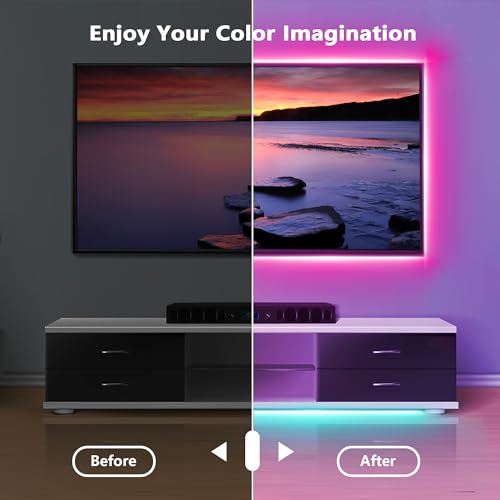 NBBUFF Led Lights for Bedroom 65.6ft (1 Roll), Color Changing RGB Led Strip Lights with 60 Keys Remote and App Control, Music Sync Led Lights for Room Kitchen Party Home Decor - size: 65.6 ft