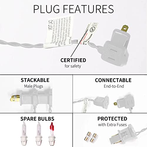 100LIGHTS Multi Easter Mini String Lights，Connectors Christmas Decorative Lights 19.6 UL Certified Waterproof for Easter Home Garden Holiday Christmas Tree Party Patio Wedding - color: White Wire Multi-Colored, size: 100 COUNT-1PACK