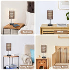 Bedside Lamps Set of 2, Touch Control Night Stand Lamp for Bedroom with Rattan & Linen Shade & Bulbs, 3 Way Dimmable Small Boho Table Lamps with USB Charging Port & Phone Stand (Coffee Color) - color: Coffee-2pack