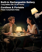 10" H Small Rechargeable Cordless Ceramic Table Lamp with Remote, RGB & Warm White Light, Timer & Dimmer, Battery Table Lamp with Linen Shade for Patio, Bedroom, Living Room, Dining Table - size: Mini-10"H