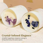 AvaConcept Healing Crystal Candle Gift Set – Set of 3 Citrine, Amethyst & Lazurite Hand-Poured Soy Wax French Vanilla, Lavender & Sea Salt Orchid Aromatherapy Scents 3.5oz Each | Premium Gift Box - size: 3.5oz, style: French Vanilla, Lavender & Sea Salt O