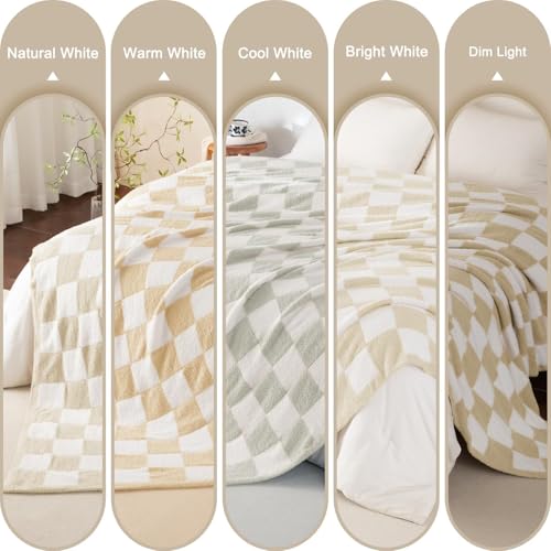 Whale Flotilla Checkered Knit Blanket Twin Size, Ultra Soft Warm Reversible Cozy Decorative Blankets for Couch Sofa and Bed, 60x80 Inch, Camel - color: Camel Checker, size: 60x80 Inch