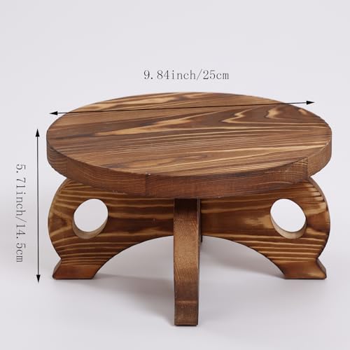 Decorative Corner Planter Wooden Plant Stands Indoor Plant Holder Riser Round Display Stands Farmhouse Display Stool Flower Holder Pedestal Board Pine - color: Brown, size: Pine