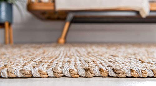 Unique Loom Braided Jute Collection Area Rug - Assam (2' x 3' 1" Rectangle, Natural/ Ivory) - color: Natural/Ivory, size: 2' x 3'1" (Rectangular)