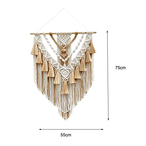 Bohemian Fringe Tassels Tapestry Wall Hanging Ornament Wedding Background Home Elegant Decoration Creative Gifts (Khaki) - color: Khaki