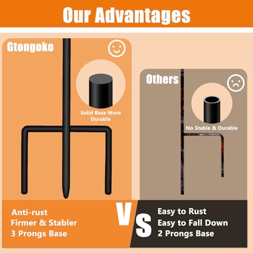 Gtongoko 32 Inch Shepherd Hooks for Outdoor 4 Pack, Adjustable Garden Hooks for Hanging Plants, Lanterns, Solar Lights, Mason Jars & Wedding Decor, Matte Black Decorative Shepherd’s Hooks - size: 32 Inch, style: 4 Pack