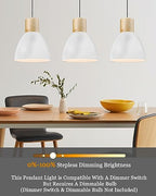 ELYONA 10.2” Hammered Pendant Light Fixtures, Metal & Rubber Wood Island Hanging Lamp, Adjustable Height, Modern Pendant Lighting for Kitchen,Farmhouse Bar,Dining Room,Bedroom, Nordic White - color: White - 1 Pack