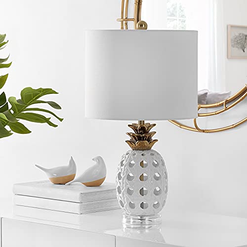 SAFAVIEH Lighting Collection Sonny Pineapple White 24-inch Bedroom Living Room Home Office Desk Nightstand Table Lamp (LED Bulb Included)