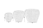 Vintiquewise Woven Round Flower Pot Planter Basket with Leak-Proof Plastic Lining- Set of 3 - size: Set of 3