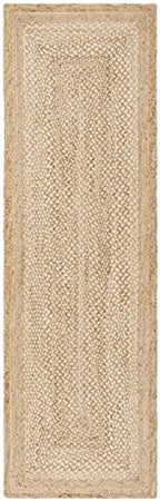 SAFAVIEH Natural Fiber Collection Runner Rug - 2'6" x 6', Natural & Ivory, Handmade Farmhouse Boho Coastal Rustic Jute, Ideal for High Traffic Areas in Living Room, Bedroom (NF885B) - size: 2'6" x 6' (Runner)