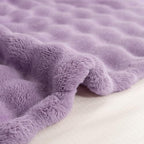YUSOKI 3D Fleece Bubble Throw Blanket | 380GSM Ultra Soft Fluffy Plush | Non-Shedding Lightweight Cozy Blanket for Couch Sofa Bed | All Season (Lilac Purple,50 * 60inches) - color: Lilac Purple, size: Throw(50" x60")
