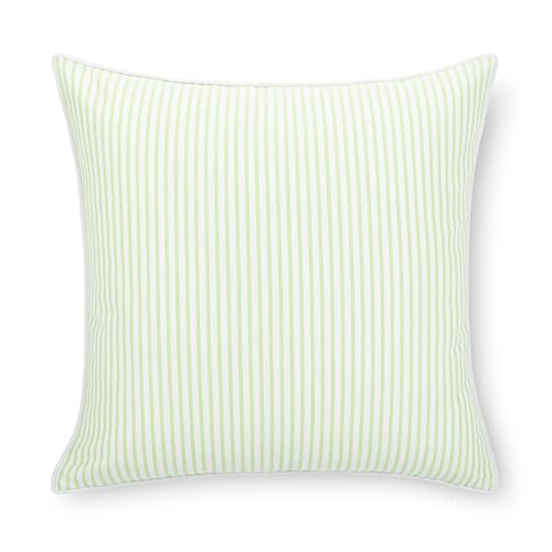 Hofdeco Premium Coastal Hampton Outdoor Performance Throw Pillow Cover Only, 20"x20" Water Repellent, UV and Fade Resistant for Backyard, Couch, Poolside, Grass Green Woven Coastline Stripes - color: Grass Green Coastline Stripes 20"x20"