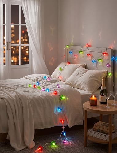 Multicolor Cocktail String Lights, 8.5Ft Cocktail Plug in Outdoor Party Lights with 10 LED Multicolor Cocktail Lights, Summer Patio Decorations String Lights for Bedroom Home Decks Party Lighting - color: Cocktail lights