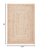 SAFAVIEH Cape Cod Collection Area Rug - 2'3" x 4', Natural Brown, Handmade Braided Flat Weave Jute (CAP252A) - size: 2'3" x 4' (Rectangular)