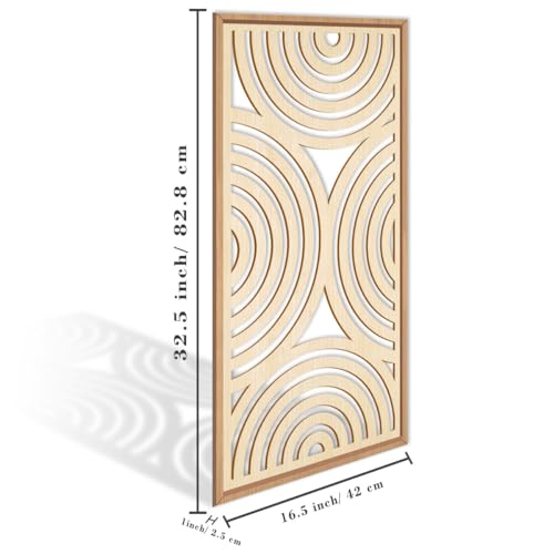 IARTTOP Large Boho Wood Wall Art Set of 3 Framed Wooden Mid-century Modern Wall Decor Minimalist Modern Abstract Geometric Decor for Living Room Bedroom Office-16x32 Inch - color: Beige Boho, size: 16 x 32 inches