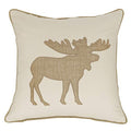 Embroidered Throw Pillow Covers Moose Pattren 18x18 Inches for Living Room Cotton Cushions Covers (Khaki) - color: Moose-khaki