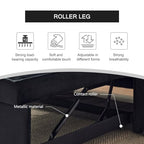 Futon Sofa Bed,Modern 3 in 1 Convertible Sleeper Sofa, Pull Out Couch Bed with Adjustable Backrest, Storage Pockets and Toss Pillows for Living Room, Bedroom (Black) - color: Black
