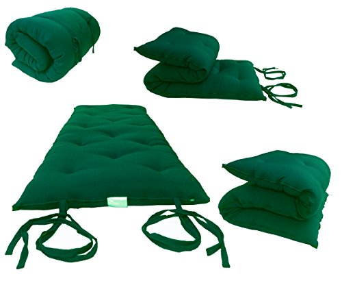 Twin Size Traditional Japanese Floor Futon Mattresses, Tatami Foldable Cushion Mats, Yoga, Meditaion 80 x 39 x 3 (Hunter) - color: Hunter