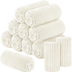 Buryeah 12 Pcs Flannel Throw Blanket Bulk 50 x 60 in Sleepover Blanket Outdoor Wedding Throw Lightweight, Oeko-tex Standard 100 Certified for Sofa Homeless Gifts (Light Beige) - color: Light Beige