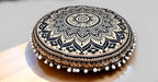 CRAFT KALA 32" Large Round Bohemian Floor Pillow Cover Boho Pouf Cover Mandala Meditation Room Pillows Cover Adults Seating Poufs Cushion Cover for Kids Reading Playroom Black Gold Ombre - color: Black Gold Ombre