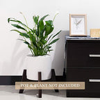 Seanmi Plant Stands for Indoor Plants, Bamboo Plant Stand, Mid Century Plant Holder, Adjustable Width, Fits 8 9 10 11 12 inches Pots - Dark Brown (Planter Stand Only)
