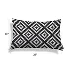 EKOBLA Black and White Accent Throw Pillow Covers Repeating Pattern Geometric Jagged Wave Oblong Rectangle Throw Pillow Cases for Sofa Bed Couch Cotton Linen 12x20 Inches - color: Multi-bs23, size: 20" x 12" (Pack of 1)