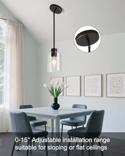 Brown and Gold Pendant Lights Kitchen Island - Clear Glass Pendant Light Fixture Multiple Stems Rods 3 Units 12 Inch 3 Units 4 Inch (1 Pack Brown and Gold Downrod) - color: Brown and Gold 1PK