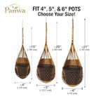 Handmade 100% Thai Bamboo Hanging Orchid Basket – 4 Inch, 5 Inch, 6 Inch (Triple Set) - color: 4 Inch, 5 Inch, 6 Inch - Triple Set