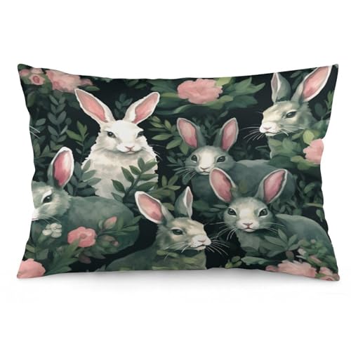 Pillows & Pillow Covers Watercolor Bunnies Pillow Case Spring Easter Farmhouse Decor Cushion Cover Pillow Case Sofa Living Room Bedroom Dormitory Decoration 16 "x24 - color: Pattern-8, size: 24" x 16" (Pack of 1)